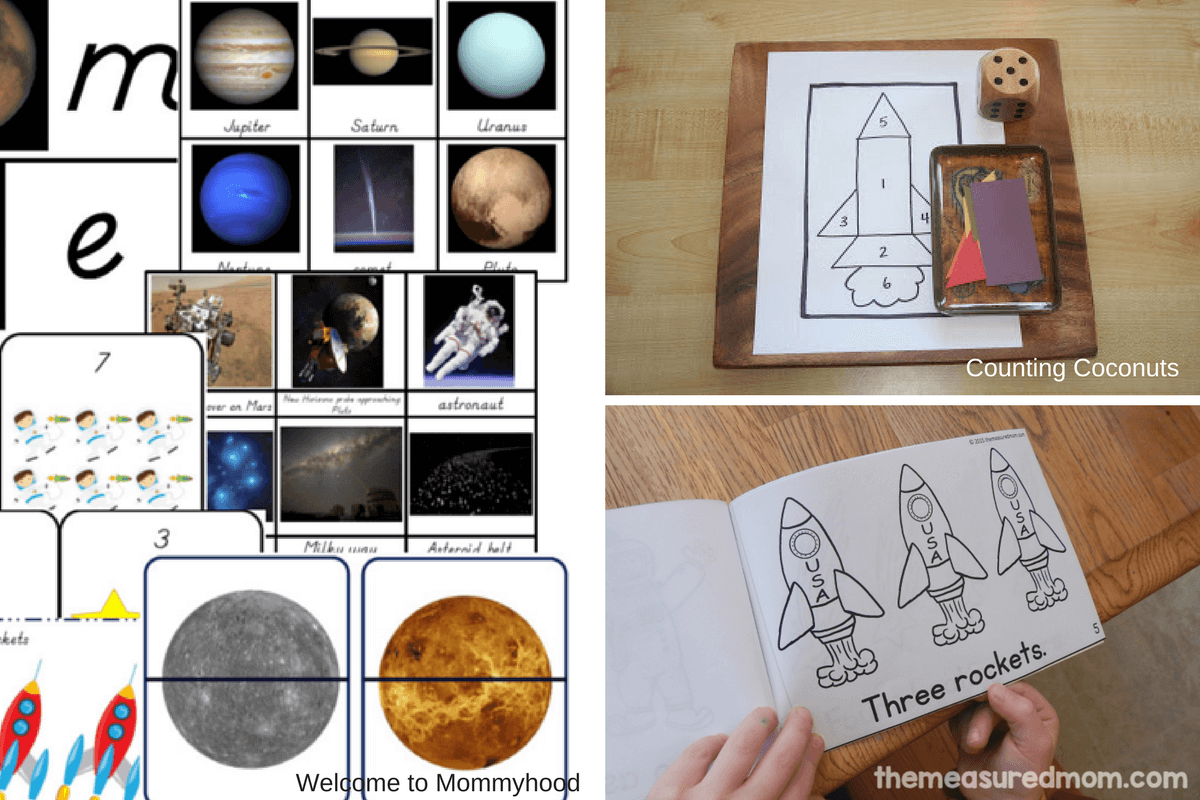 Ideas for a preschool space unit literacy activities and printables