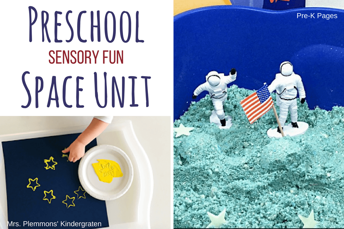 Ideas for a preschool space unit- sensory bin and art fun
