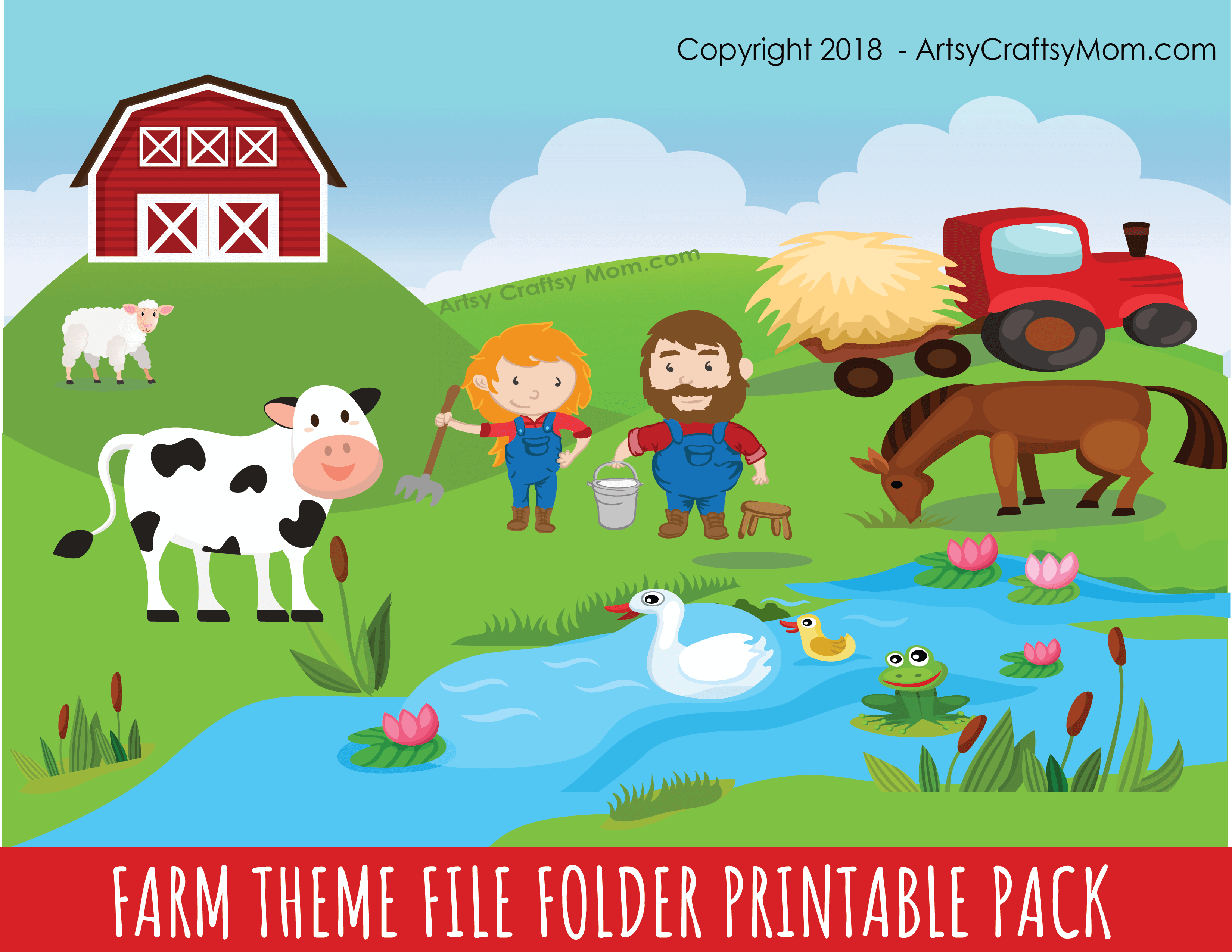 Toddler Bundle 2018 Farm Theme Printable File Folder Game